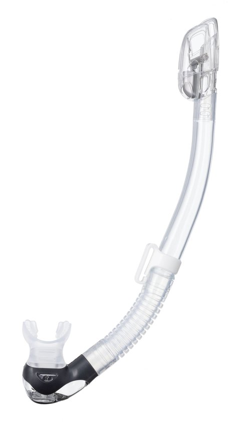 TUSA Hyperdry Elite II – Premium snorkel met droogtop systeem en hypoallergene siliconen mondstuk – Transparant/Transparant – SP0101 T