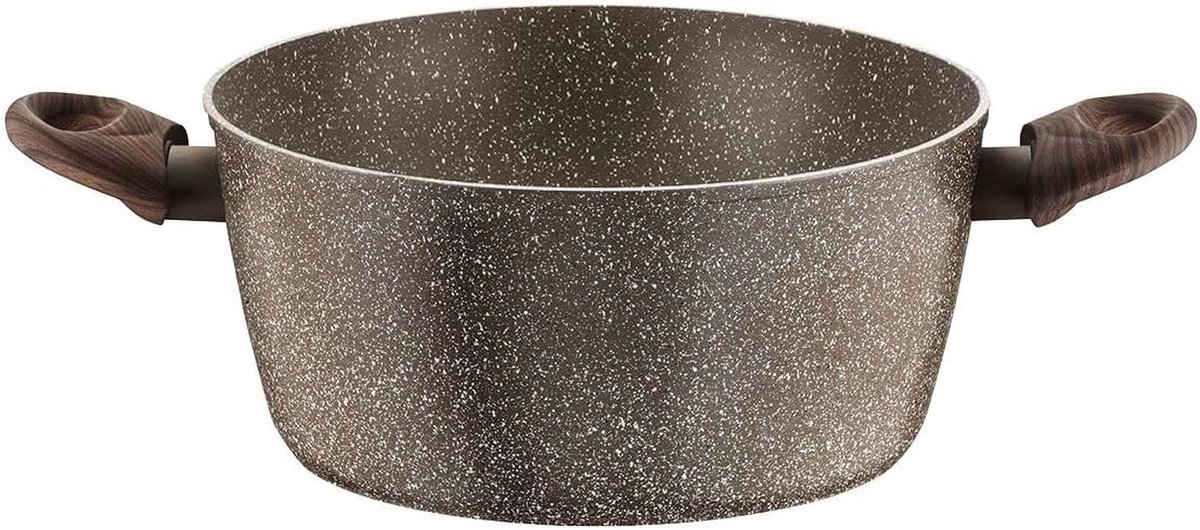 Aluminium Soeppot met Antikleeflaag en Houten Handvat, 26 cm