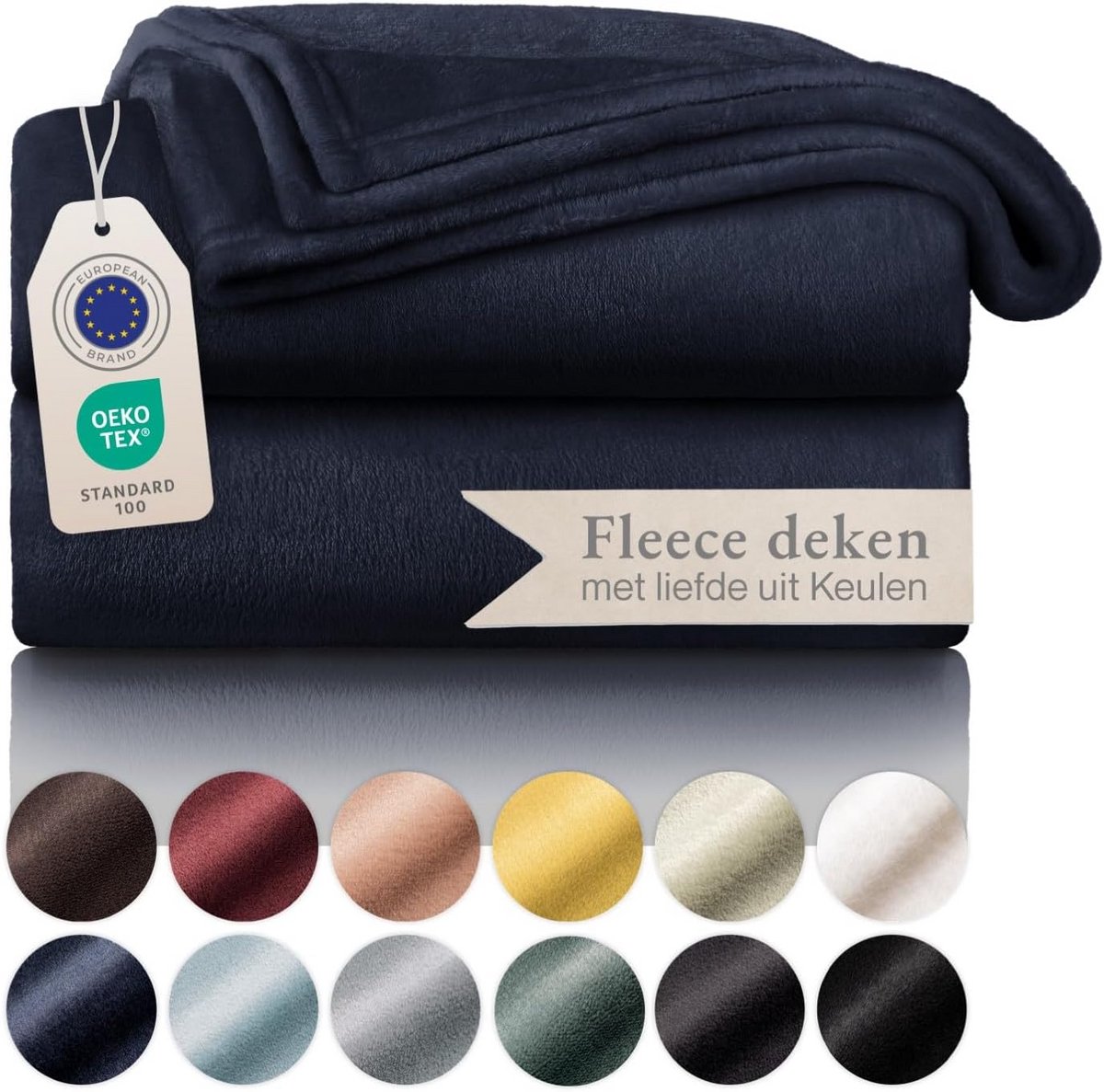 Zachte Fleece Deken - Hoogwaardige Microvezel Deken voor Bank, Bed of Woonkamer - 270 x 230 cm - Diep Zee Blauw