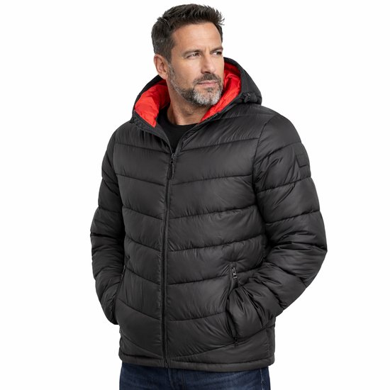 Cappuccino Italia - Veste d'hiver à capuche pour homme Zwart - Zwart - Taille XL