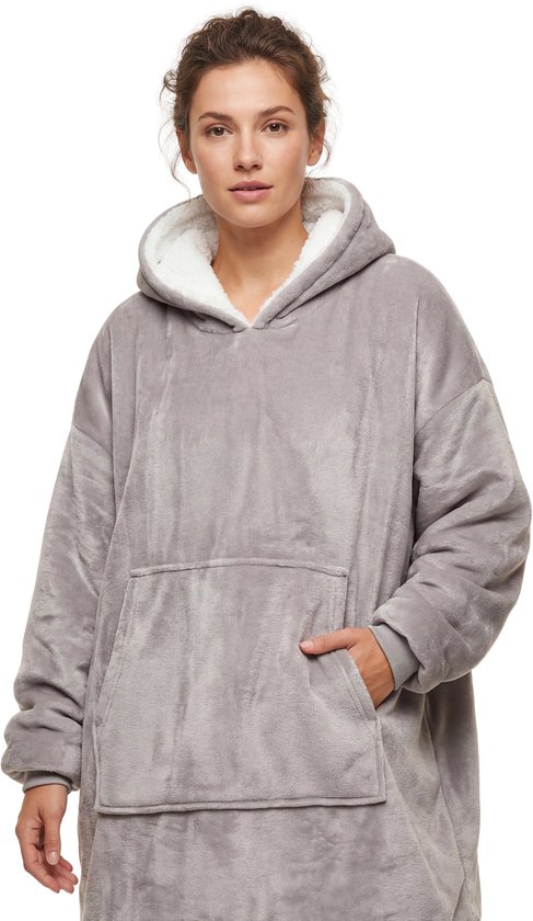 Extra grote zachte pluche hoodie deken Sherpa Throw, one size fits all