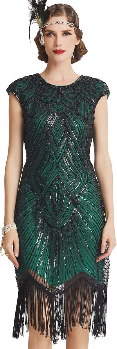 Flapper Jurk 1920s Kralen Great Gatsby Stijl