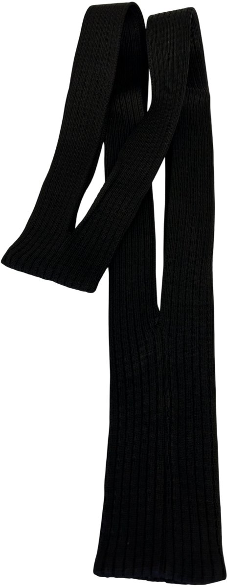 Telefoonhoesje met Schouderband (One-Pierce Bevestiging) – 80 cm – Synthetisch Materiaal met Tricot Uitstraling – Gebreid Look - Zwart