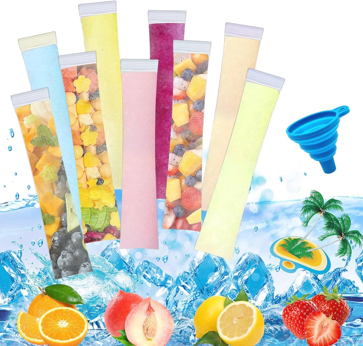 150 Herbruikbare Waterijszakjes voor Zelfgemaakte IJsjes - BPA-vrij