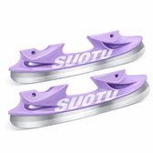 Suotu IJshockeyaccessoires - 1 Set RVS Lemmet en Beschermer voor Schaatsen - Vervangende lemmeten - Geschikt voor de Suotu S78 Skeelers Maat: EUR 32-36 - Paars