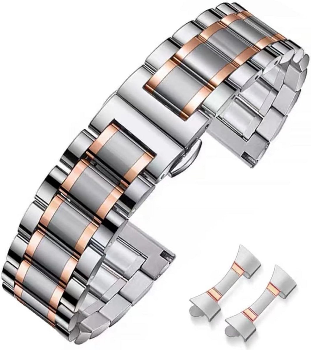 Metalen Horlogeband 16mm tot 24mm Roestvrijstalen Vervangende Armband voor Heren en Dames