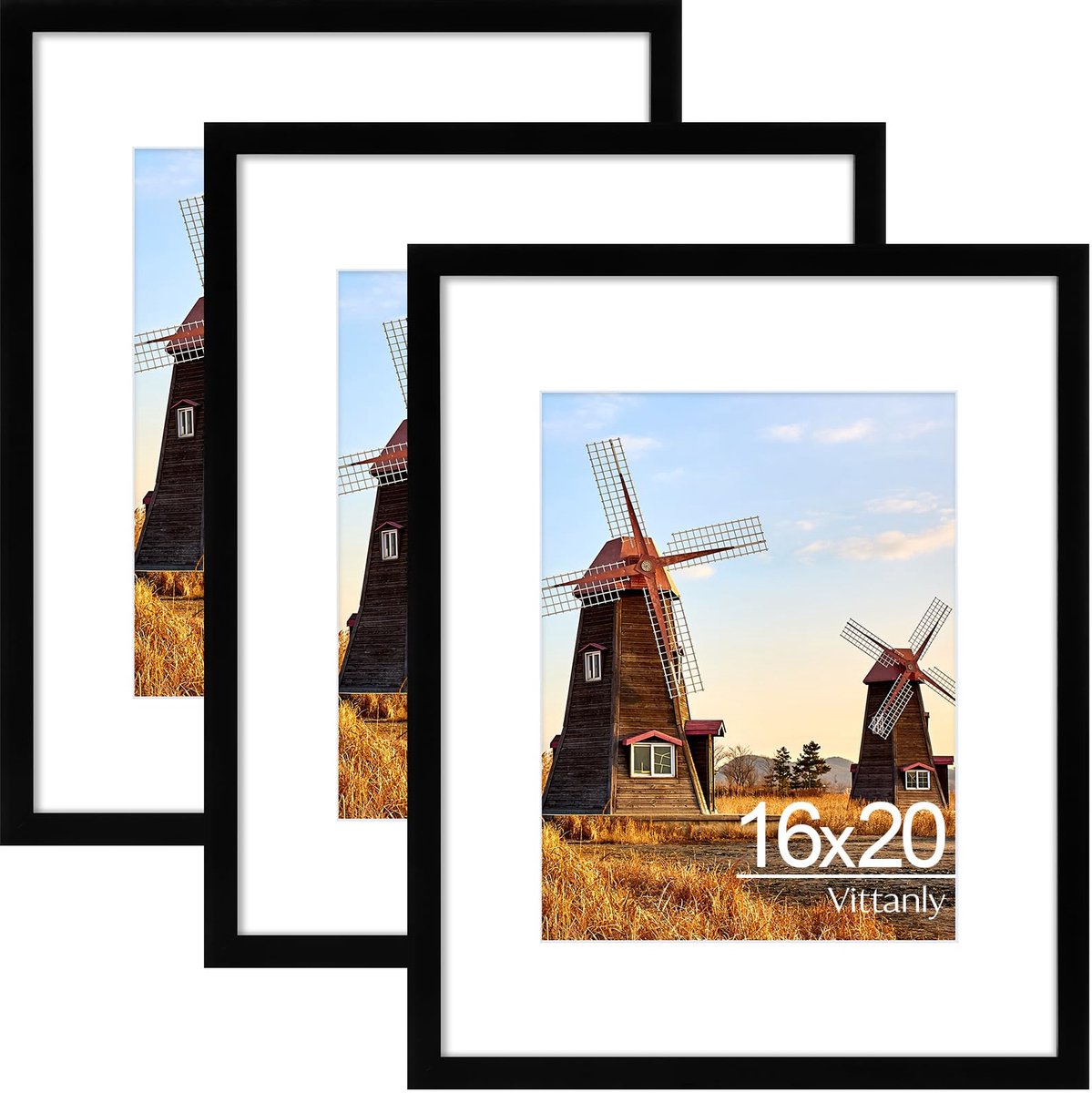 Homaxy - Fotolijst - Plexiglas Fotolijst - PVC Fotolijst - 16x20(40x50cm) - Zwart