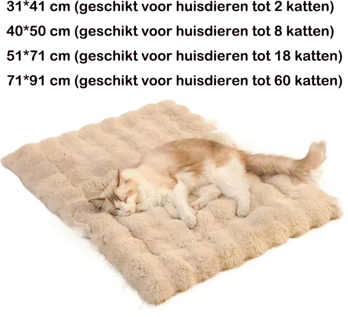 40*50cm Huisdierdekens Geschikt voor Kat of Hond,matten, Zitkussens Warmte Slaap Zacht en Comfortabel-Plush Bubble Fleece Huisdiermat - All-Season Warmte, Antislip en Schokbestendig, Effen Kleur Kussen voor Katten en Honden