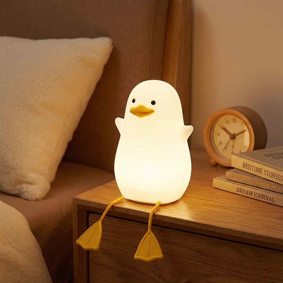 Eend en Zeemeeuw Nachtlampje - Siliconen Bedlampje - Touchbediening Draagbaar Oplaadbaar - Dimbaar met Timer - Kinderkamer Cadeau van Eend — afbeelding 2
