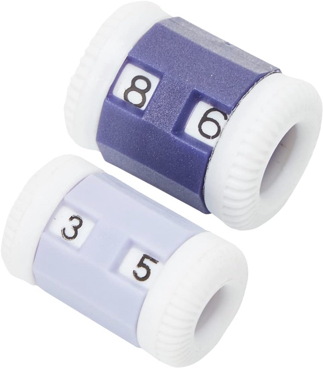 Kunststof Toerenteller in Grijs en Paars - Set van 2