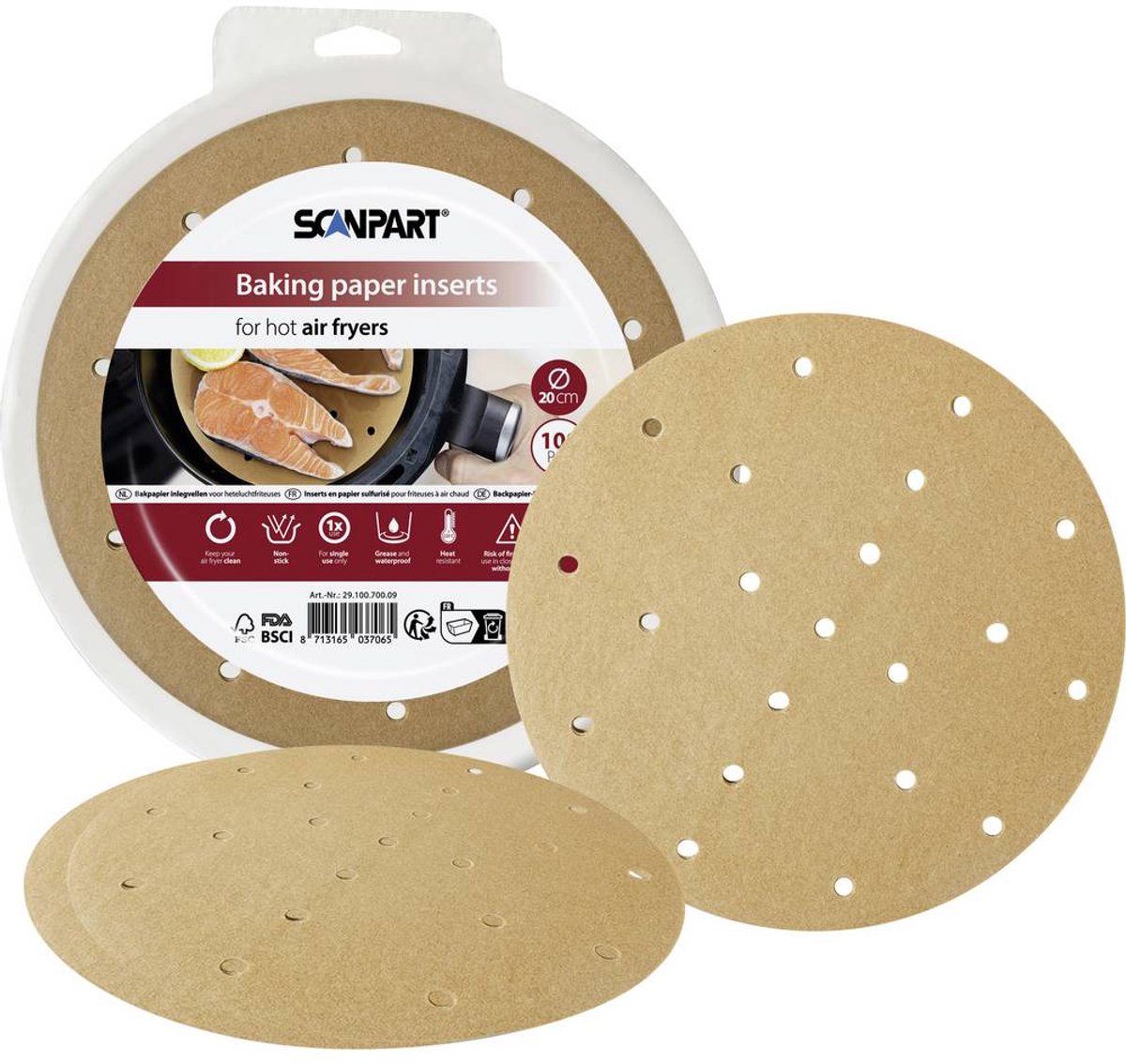 ScanPart 2910070009 Heteluchtfriteuspapier perf. Ø 20 cm.
