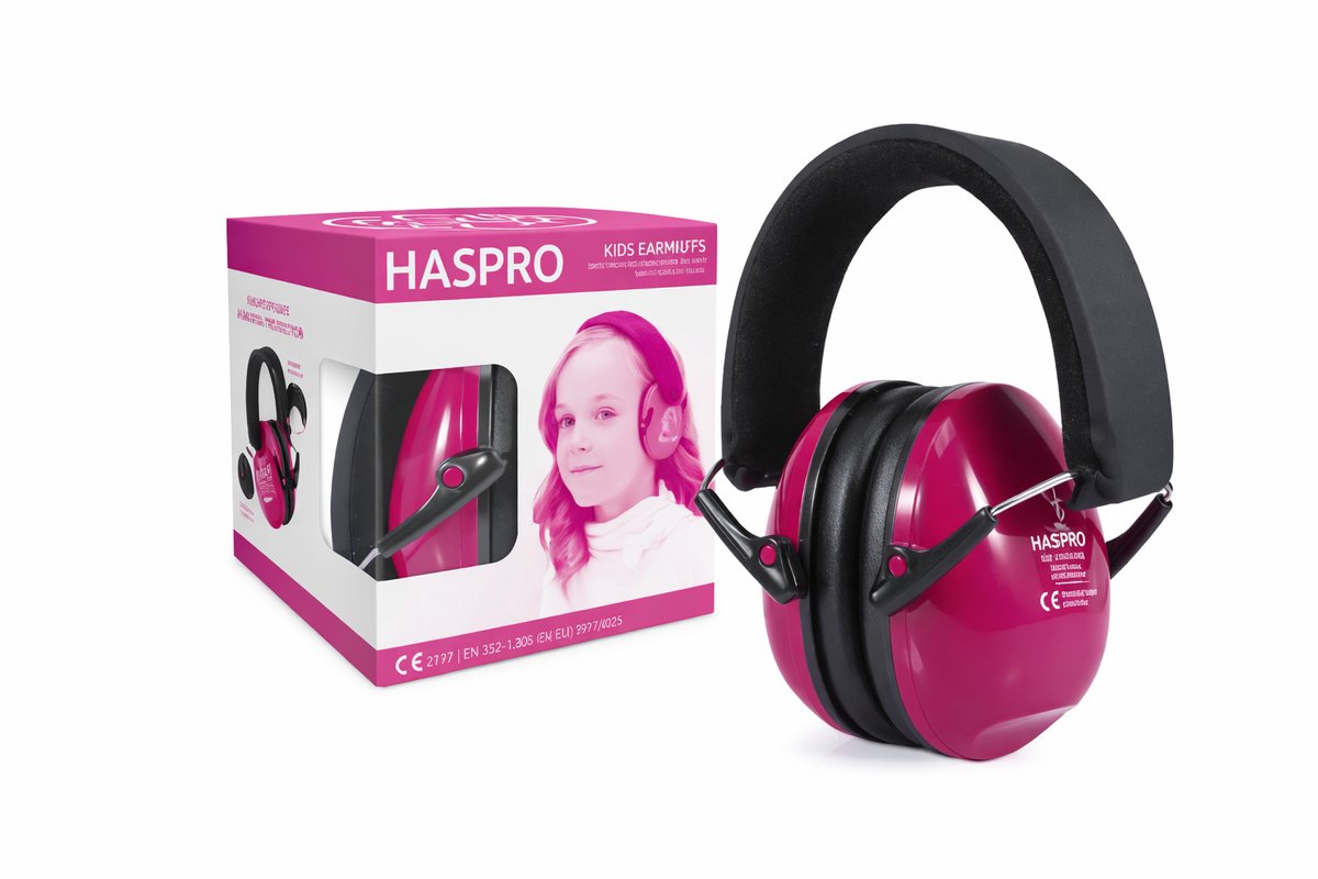 HASPRO Kids Gehoorbescherming – Oorkappen voor Kinderen - Roze