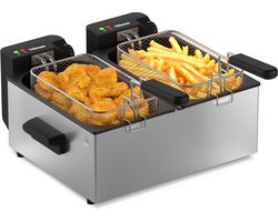 Tristar Frituurpan 2x3 liter - FR-9332 - Dubbele Friteuse 2x 1800W - Pannen apart te bedienen, koud zone - RVS