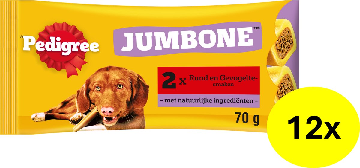 Pedigree Jumbone Hondensnacks Medium - Rund & Gevogelte - 12 x 2 stuks