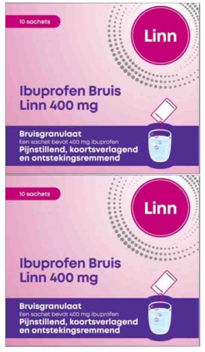 Linn Ibuprofen Bruisgranulaat 400 mg - 2 x 10 stuks