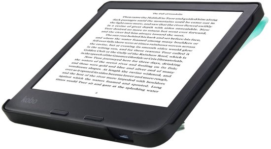 Origami Hoesje Geschikt voor Kobo Libra 2 - Hoes ZONDER SLAAP FUNCTIE Beschermhoes Cover - Mint Groen * - ereader hoesje - cover van Origami — afbeelding 2