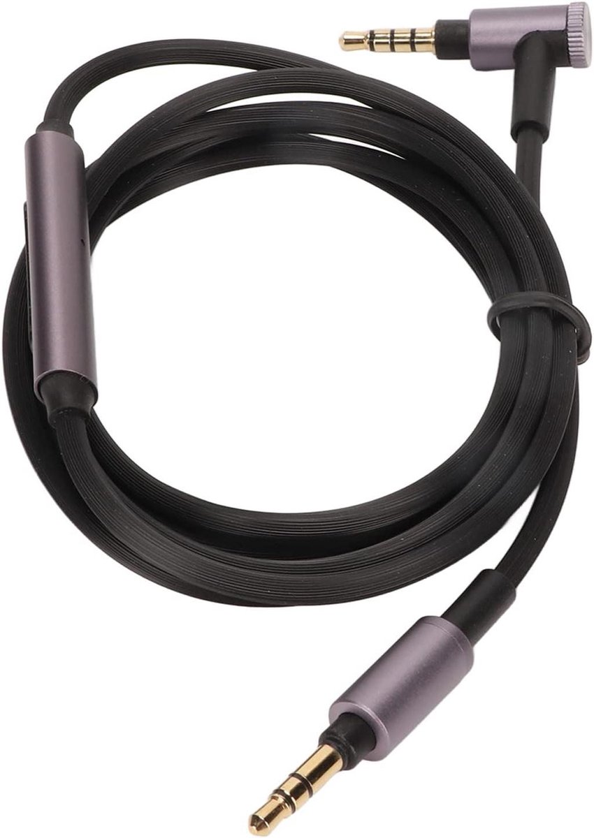 Vervangende Audio Aux-kabel met Microfoon voor Over-Ear Hoofdtelefoons.