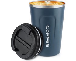 Premium RVS Koffiebeker To Go - Thermosbeker - Theebeker - 380ml - Blauw