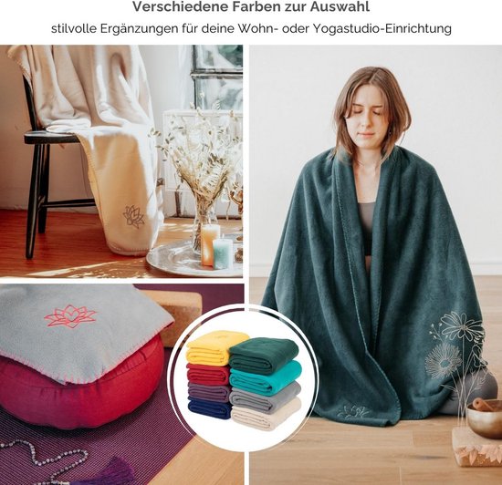 Zachte Warme Fleece Yoga en Meditatie Deken met Lotus Borduurwerk 150x200 cm — afbeelding 5