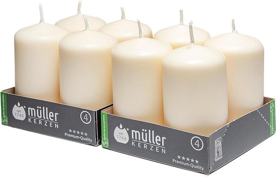 Dinerkaars wax LED op batterij ivoor 18 cm set van 2 - Anna's Collection