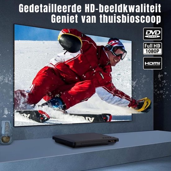 RWB® DVD Speler met HDMI - DVD Speler - Mini DVD Speler - 1080P Full HD - met Toebehoren van RwB — afbeelding 3