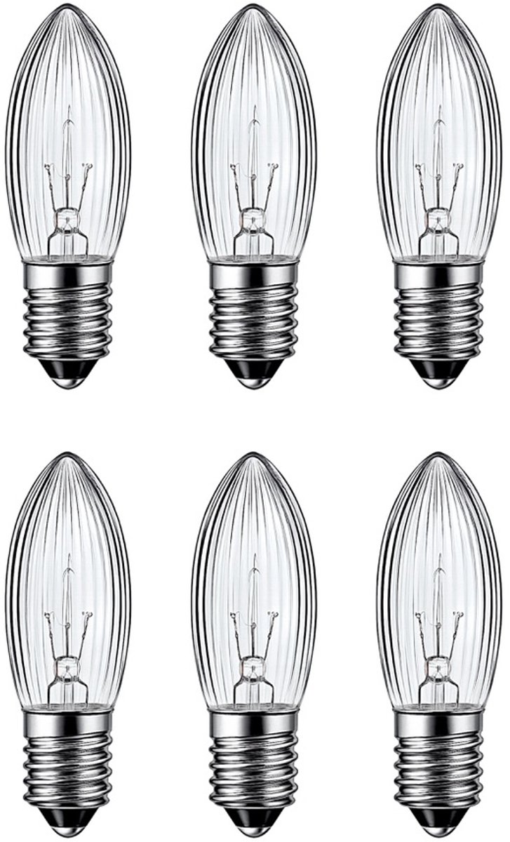 DEGG® Kerstlampjes E10 – 6 Stuks – 23V 3W – Warm Wit – Geschikt voor 10-lamps kerstverlichting – Dimbaar – Voor Binnen