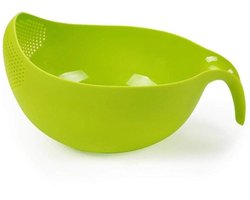 1pc plastic épaissie mandje van ontlediging rijst Wasmachine, rijst Passoire Reiniging rijst Keukengerei met handvat fruit groenten Passoire keuken gereedschap groen