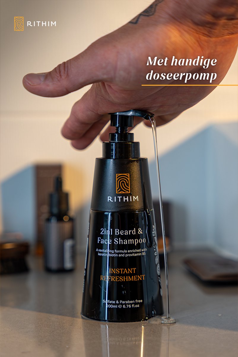 Rithim® 2in1 Baard shampoo 200ml - Biotine en Keratine thumbnail 2