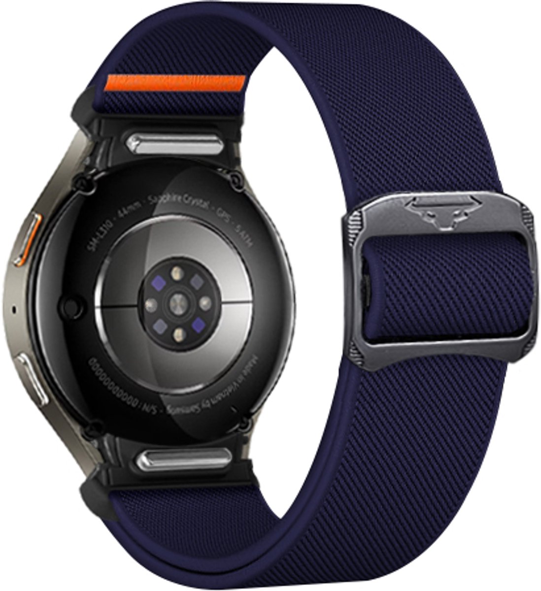 Stravo Nylon Verstelbare Bandje met Naadloze Aansluiting – Geschikt voor Samsung Galaxy Watch 7 (40mm/44mm) / FE / 6 / 6 Pro / 5 / 5 Pro / 4 / 4 Classic – Sterk & Stoer Elastisch Gevlochten Horlogeband – Met Snelsluiting – Donkerblauw