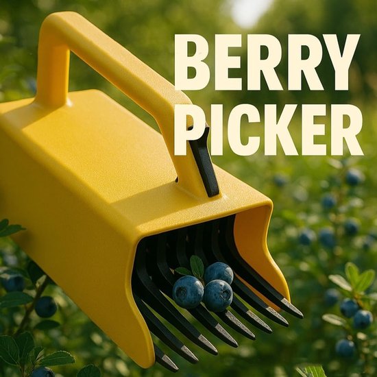 Blauwe bessen plukgereedschap met kam - Bessen plukhark - Uitgerust met een metalen kam en ergonomische handgreep - Geschikt voor het plukken van blauwe bessen, veenbessen, kleine bessen, enz. - Home Farm Supplies — afbeelding 2