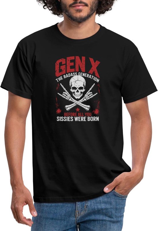 T-Shirt Homme Rétro Crâne Et Cross Bones Style Gen X