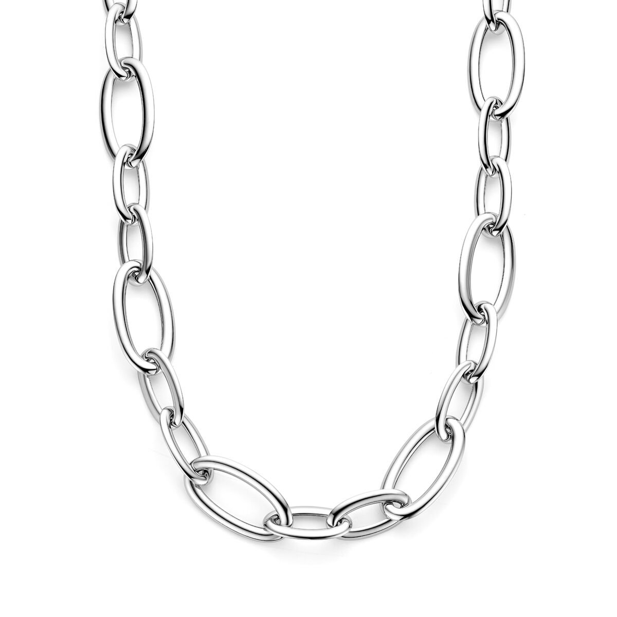 Lev Sieraden - 925 zilveren collier 19 mm 46 + 2 cm met karabijnsluiting - Zilver kleurig - Gerhodineerd 925 zilver - Ketting