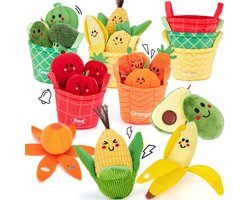 Baby Speelgoed 6-12 maanden - Sensorisch Pluche Groente en Fruit Sorteer Speelgoed - Montessori Speelgoed Eten - Baby Cadeau met Knuffels - Educatief speelgoed - Kinderspeelgoed 1-3 jaar - Jongens en Meisjes Speelgoed