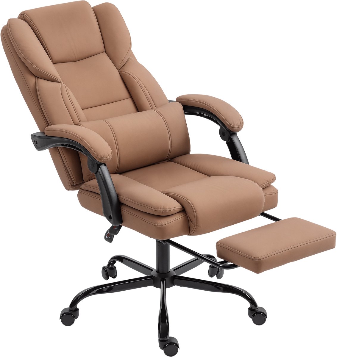 HOMCOM Bureaustoel - Kunstleer - 65x67x119cm - Bruin