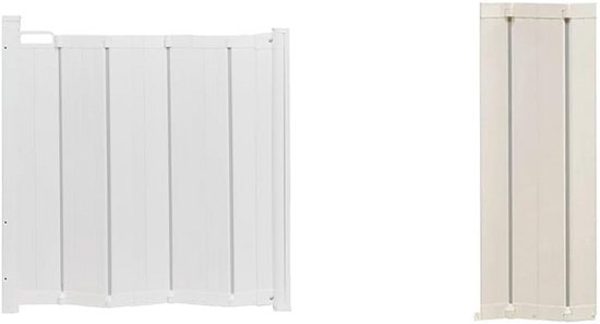 PawHut Inklapbaar Hond Afsluitrooster - Deurbeschermingshek Met Steunpoten, Wit 154x80 Cm