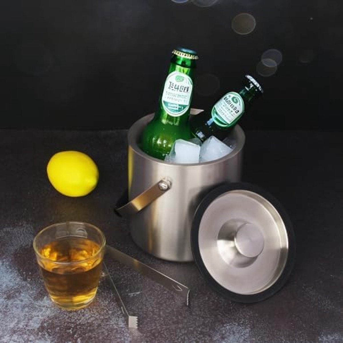 Stijlvolle RVS Ijsemmer voor Frisse Dranken - 2 Liter Inhoud