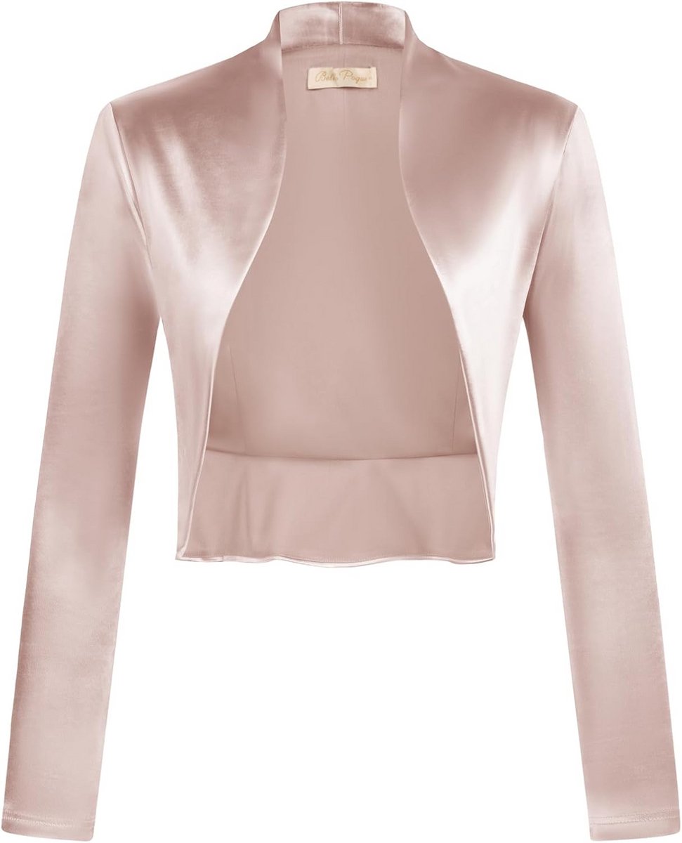 Dames Bolero Kort met lange mouwen en ruches voor avondkleding en jurken