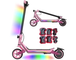 YIQIFA U8 Elektrische step kinderen – Inklapbaar – Verlichting - 16 km/u - Voor- & Achtervering - max 60 kg - Roze