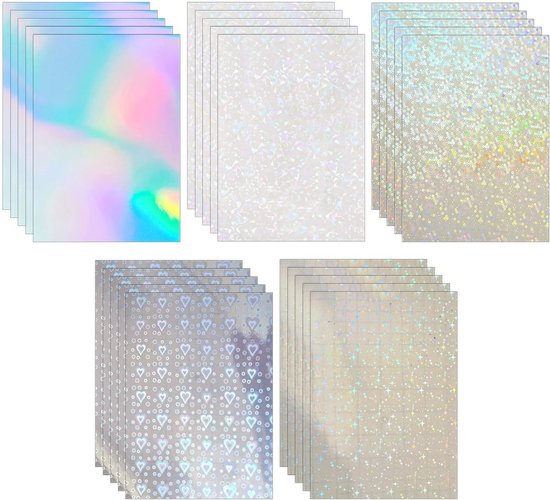 90% Transparant Stickerpapier voor Inkjetprinter (20 Vellen) - Glanzend 8,5 x 11 cm - Afdrukbaar Vinyl