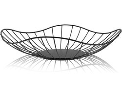 Fruitmand van metaal - fruitschaal van metaal - Zwarte Metalen Fruitmand - Fruitschalen - fruitmanden - moderne grote fruitschaal voor fruit, groenten, kranten, Snacks - 30cm