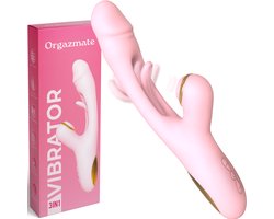 Orgazmate Karins Kietelaar - 3 in 1 Vibrator - Sex Toys voor Vrouwen - Luchtdruk Vibrator - Dildo Vibrator - Clitoris, U & G-spot Stimulator - Seksspeeltjes - 490 Standen - Roze