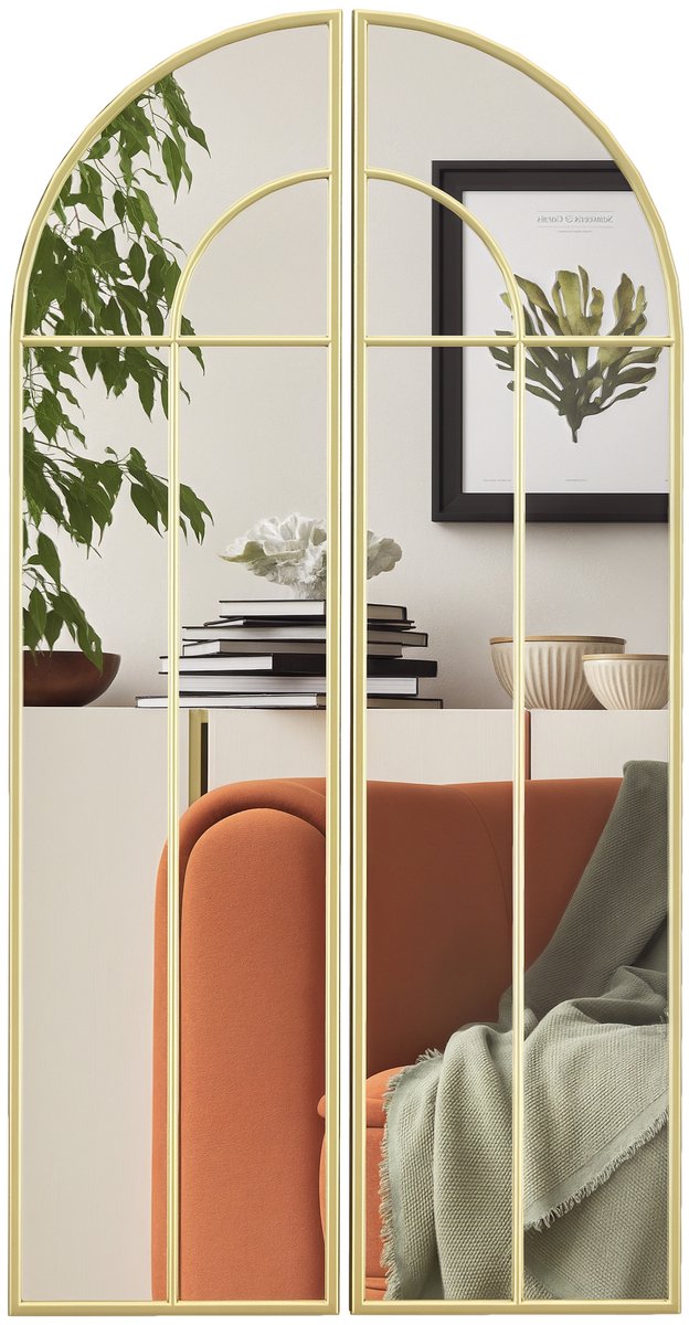 HOMCOM Wandspiegel - Glas - 30x120x3cm - Goud