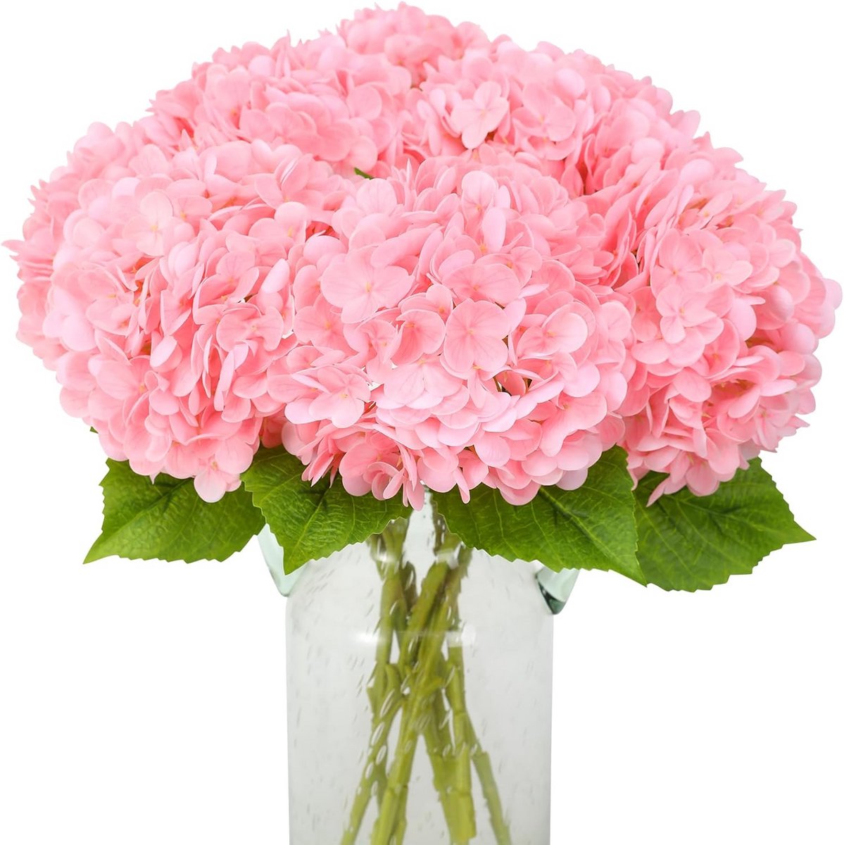 Kunstbloemen Hortensia, 3 Stuks Lange Steel, Roze