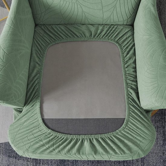 Set van 2 Stretch Wingback Stoelhoezen - 2-in-1 Ontwerp Fauteuil Protector Zacht Groen — afbeelding 5