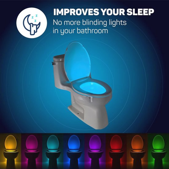 Decoratief Nachtlampje Met Bewegingssensor Voor Op Het Toilet - LED Badkamerverlichting Ideeën Voor Cadeaus van Gadgy — afbeelding 4