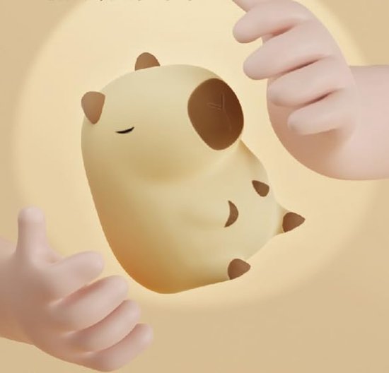 Kindernachtlampje, capybara kindernachtlampje, zacht siliconen nachtlampje, met touch-dimfunctie, geschikt voor slaapkamers en kinderkamers. van Merkloos — afbeelding 4