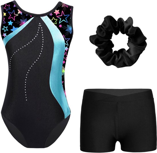 JiAmy Turnpakje voor meisjes met short, set met lange mouwen