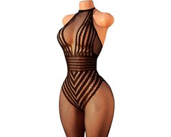 Sexy Lingerie – Erotische Catsuit – Lingerie Erotisch – Lingerie Sexy Setje – Kant – Netstof – Dames lingerie – Erotische verleidelijke Bodystocking – Kinky – One Size – Dare to Undress