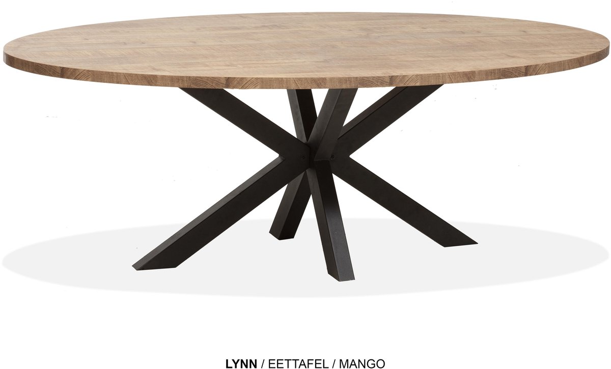 Maxfurn Lynn - Ovale eettafel Lynn | Zeer krasvast | Kleur: Mango | Afm. 200x102cm Natuurlijk eiken