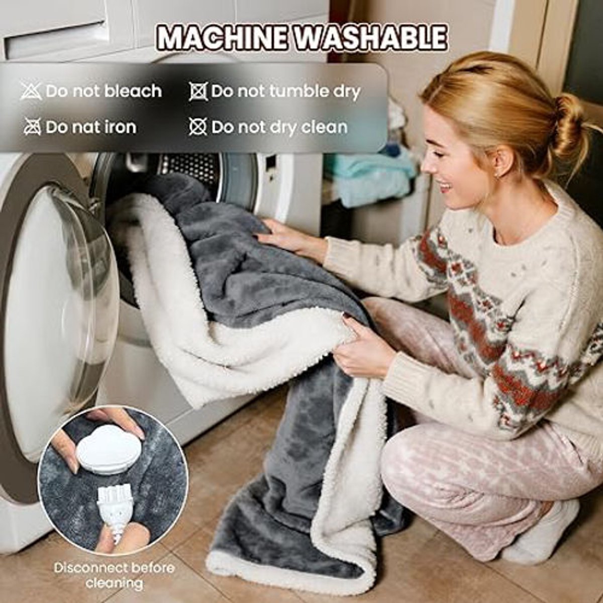 XXL Elektrische Deken met 6 Warmtestanden en Automatische Uitschakeling - afbeelding 2